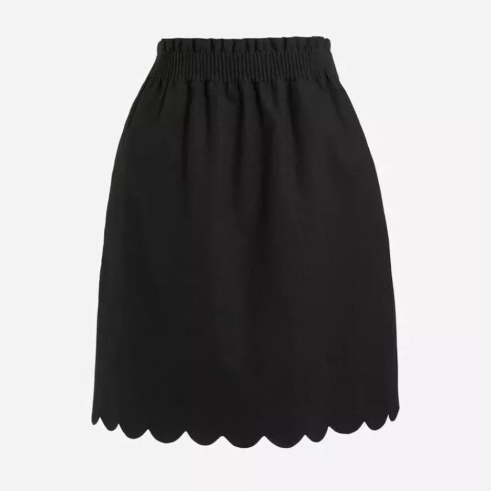 J.Crew Black Scalloped Edge Sidewalk Skirt - Picture 4 of 5